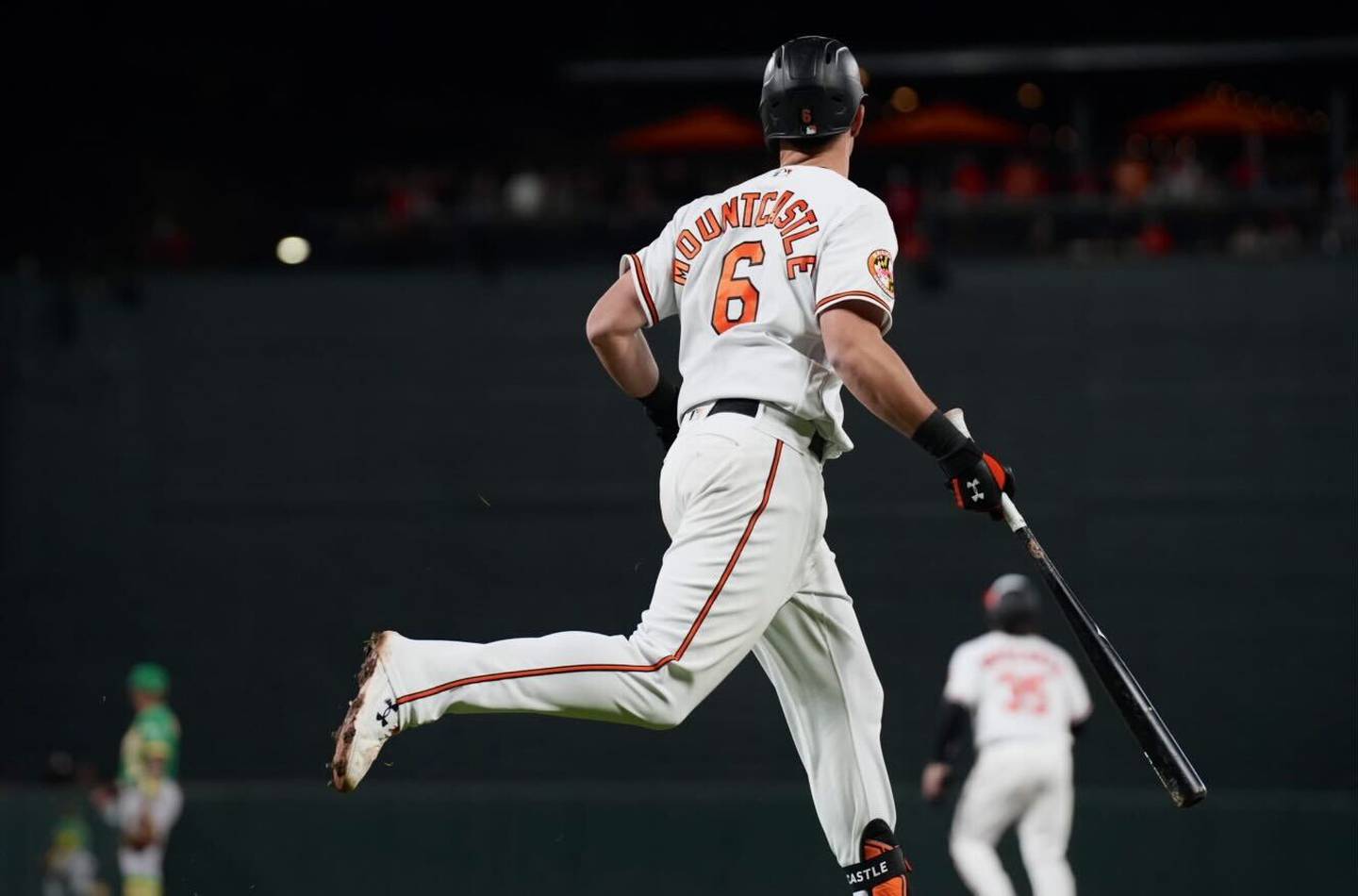 Baltimore Orioles first baseman Ryan Mountcastle (6) jogs to first base after hitting a 3-run homer in the fifth inning on Tuesday, April 11.