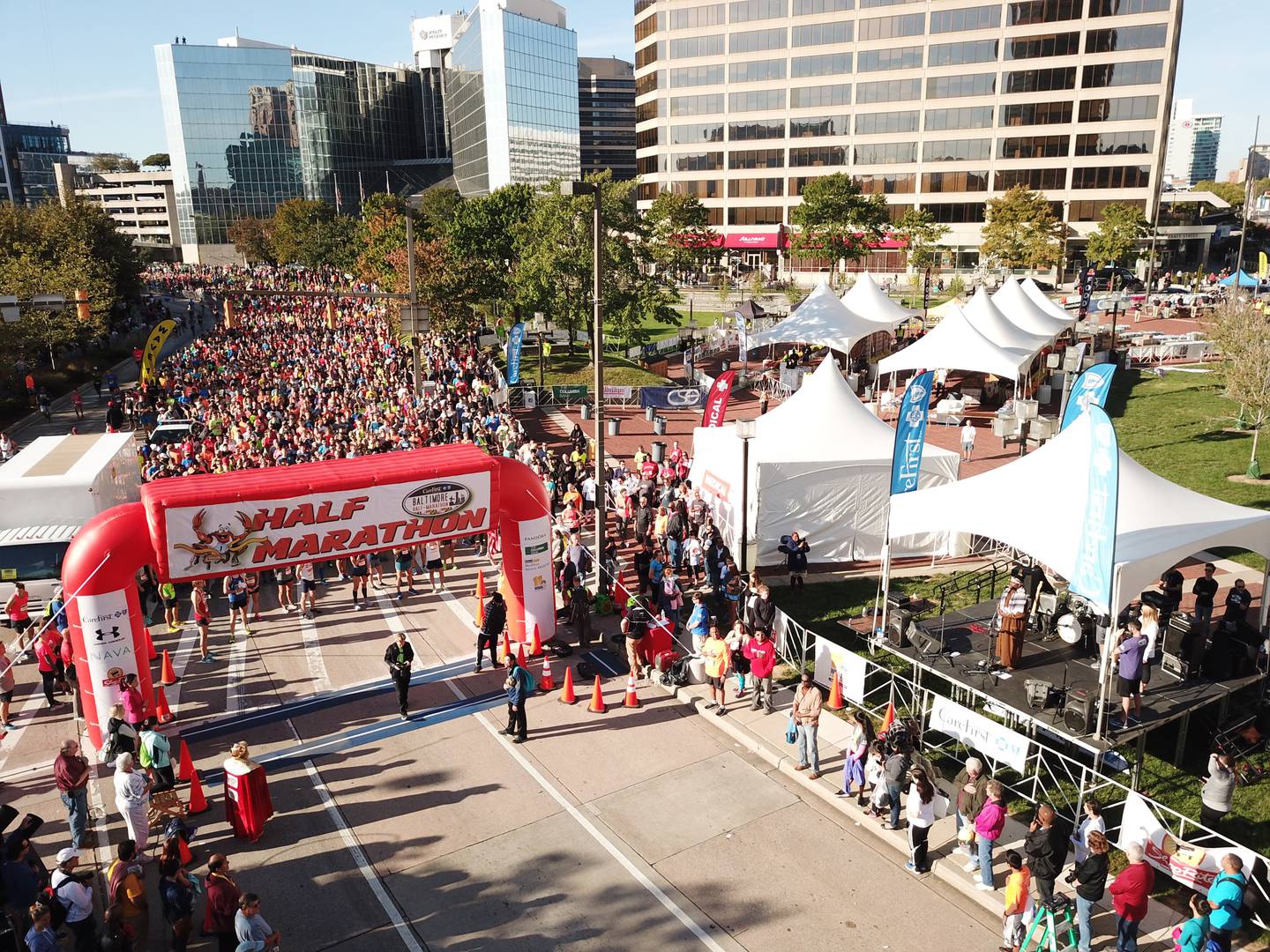 A race at the annual Baltimore Running Festival in 2017. The event will kick off this year on Saturday, October 15.