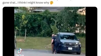 Prince George’s officer suspended after viral video shows him kissing woman, getting in police car