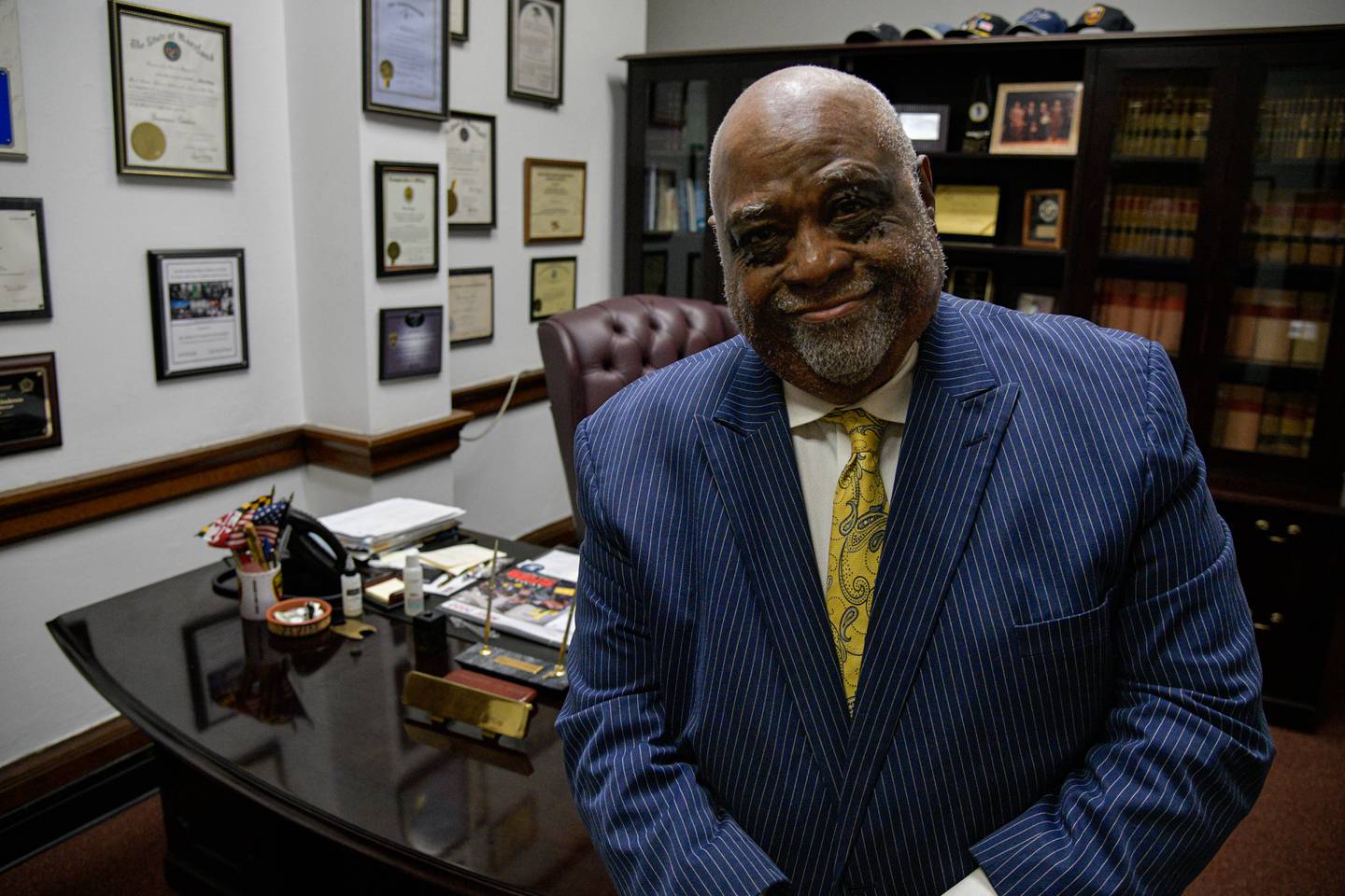 Baltimore City Sheriff John W. Anderson stands for a portrait in his office on Thursday, May 26.
