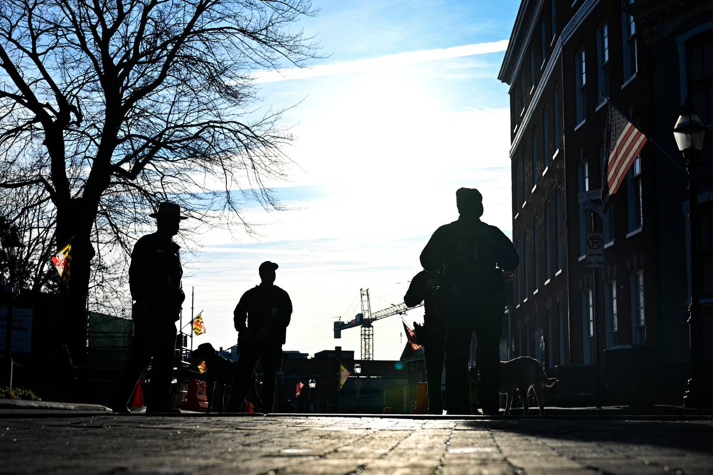 Members of the Maryland State Police stand guard before the swearing in ceremony of Wes Moore, Wednesday, Jan. 18, 2023, in Annapolis.