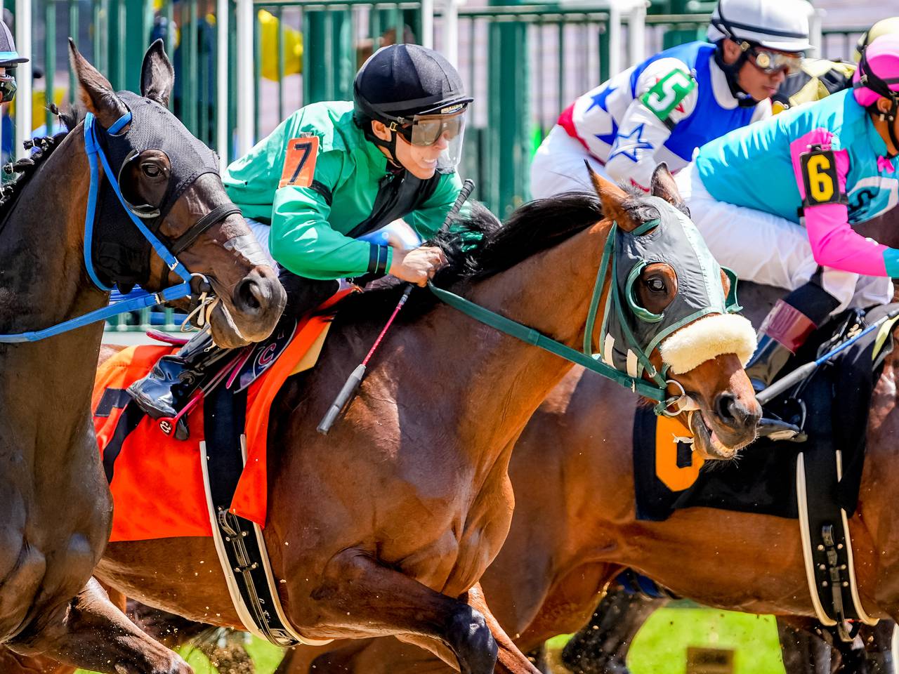 Axel breaks from the gate aboard Alwajd during a race at Laurel Park.