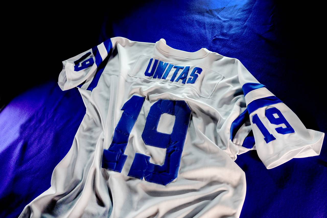 Johnny Unitas jersey from the Baltimore Colts.