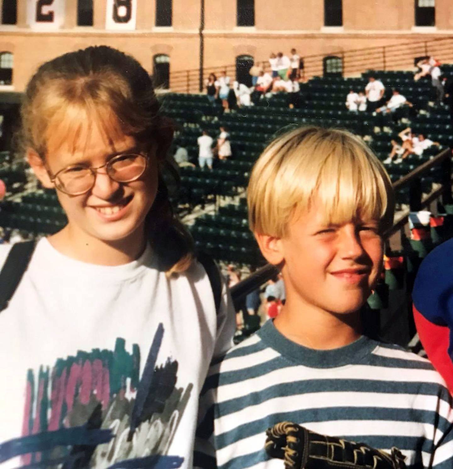 Courtney O’Malley and Danny O’Malley at Camden Yards in 1995.