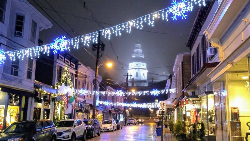 Holiday lights have been a tradition in Annapolis since 1913. Maryland Avenue is one of several neighborhoods that lights the streets.