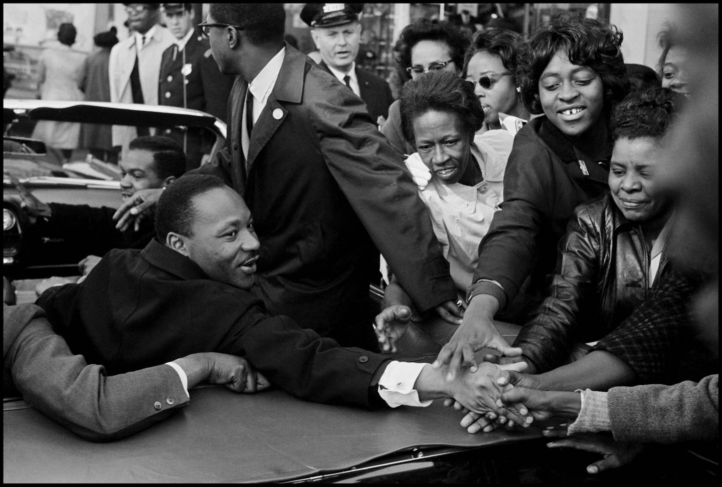 USA. Baltimore, MD. October 31, 1964. Dr. Martin Luther King, Jr. being greeted on his return to the US after receiving the Nobel Peace Prize.
