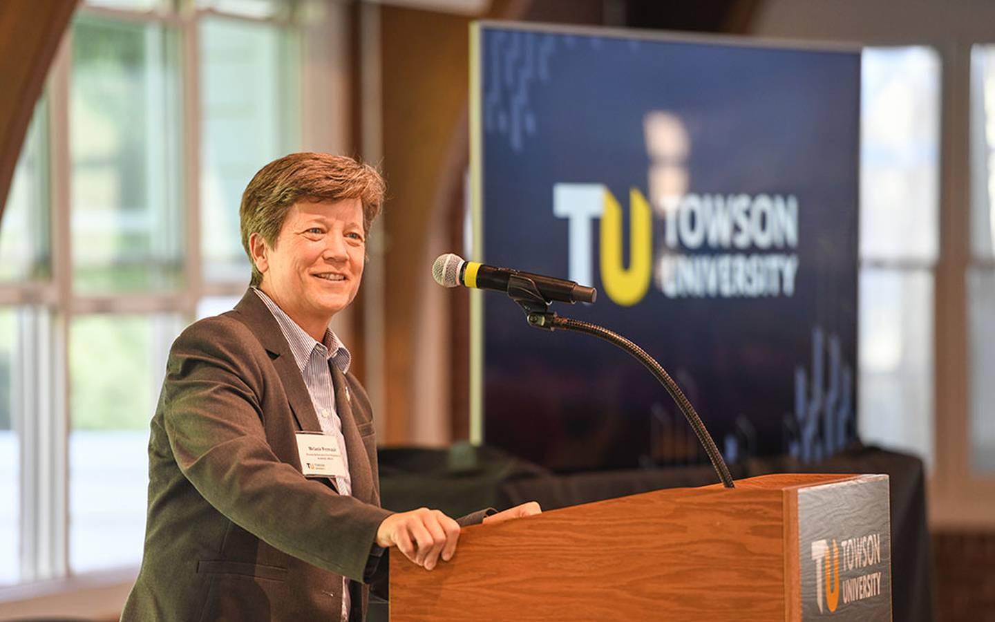 Melanie Perreault, Towson University's provost and executive vice president for academic and student affairs, was named interim president of Towson University.