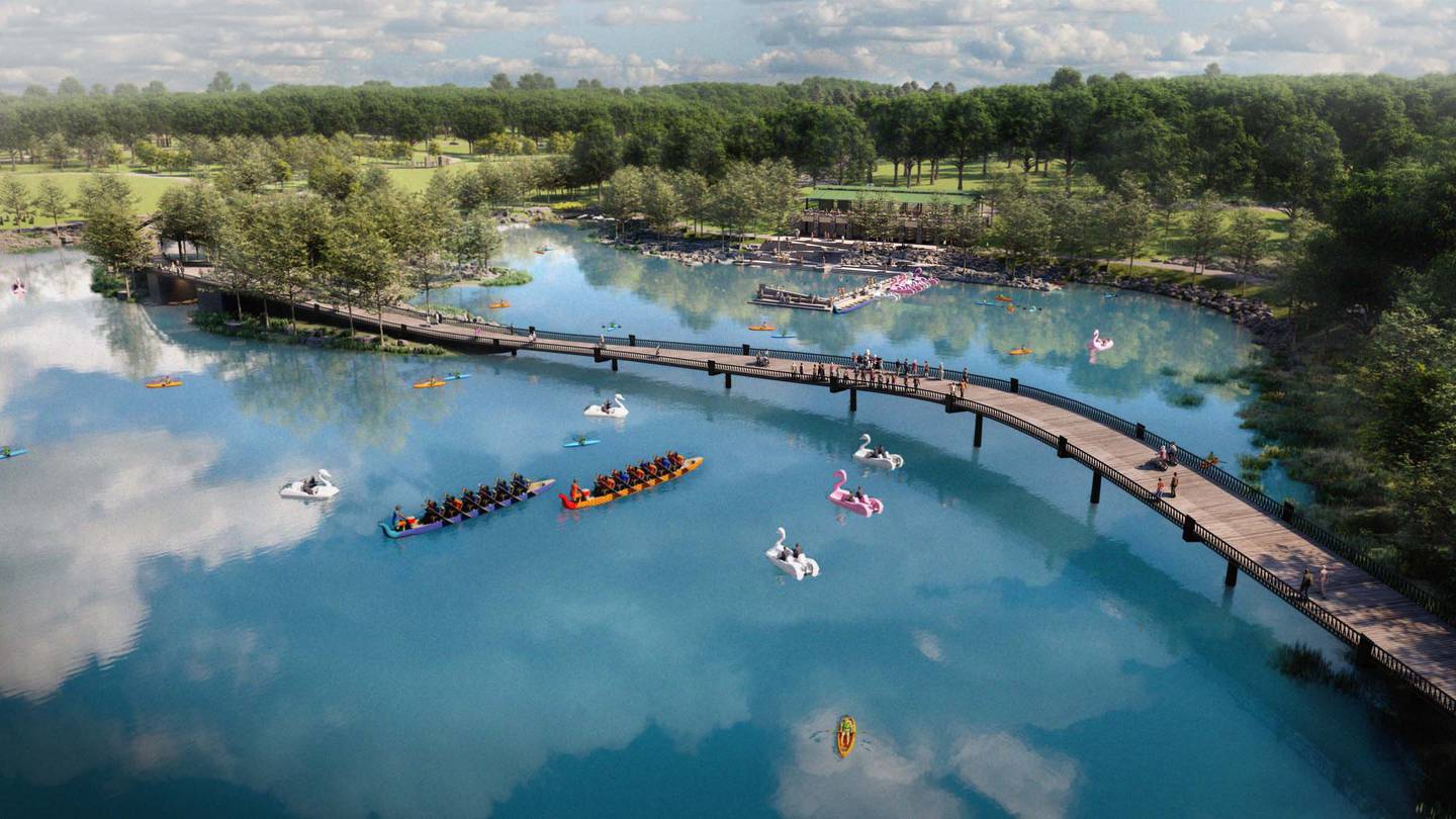A rendering created as part of The Druid Lake Vision Plan includes new amenities which compliment recreational water access.