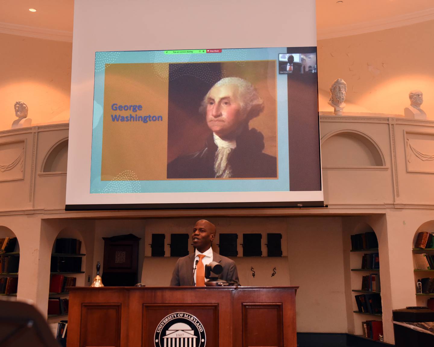 Dr. Rodney J. Taylor, chair of the department of otorhinolaryngology at the University of Maryland School of Medicine, presented a new diagnosis for the illness that killed George Washington.