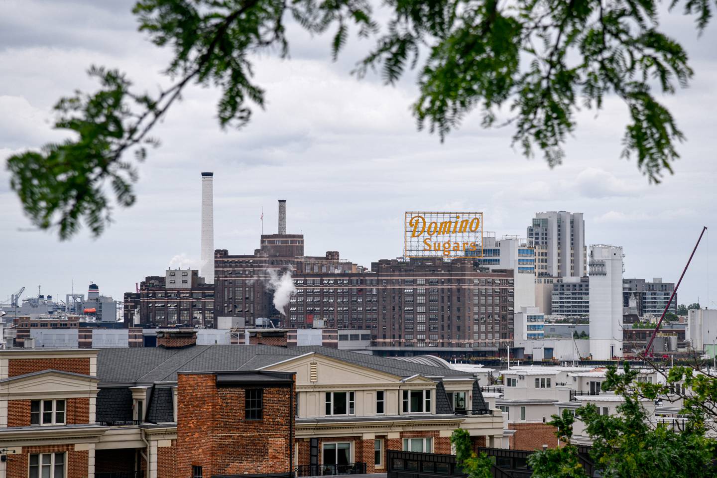A view of the Domino Sugars sign, as seen from Federal Hill in South Baltimore.
