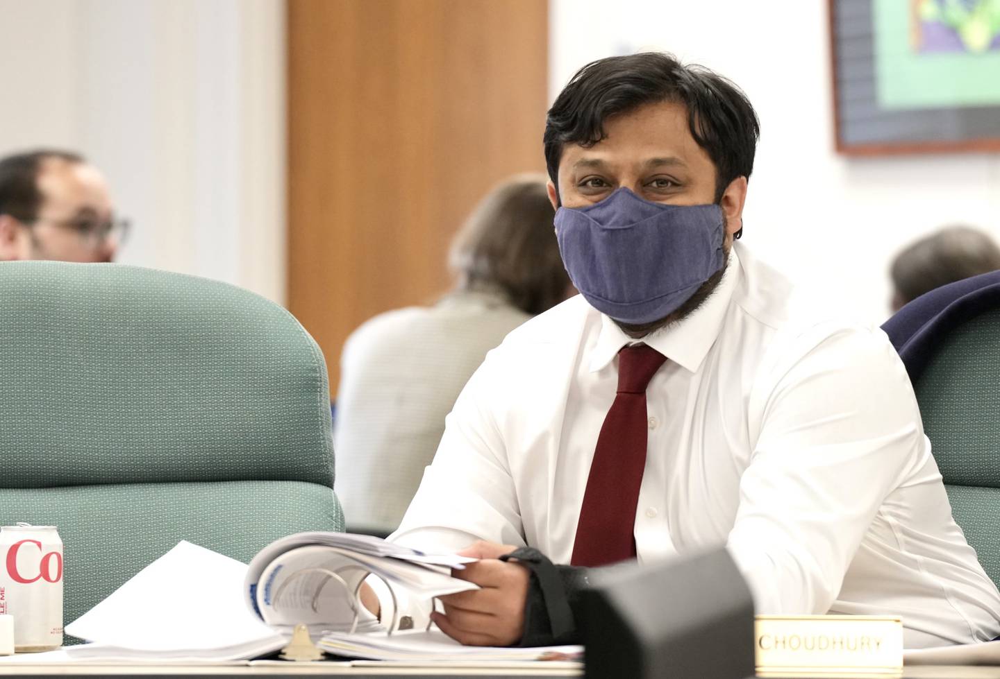 Mohammed Choudhury, state school superintendent, during a state school board meeting on February 28, 2023.