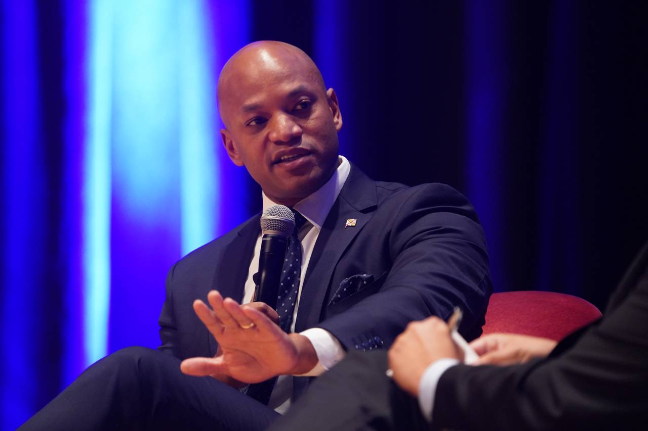 A conversation with Maryland Governor Wes Moore and journalist Brian Stelter at iMPACT Maryland, a thought-leadership conference hosted by The Baltimore Banner on Tuesday, Oct.10, 2023, in Baltimore.
