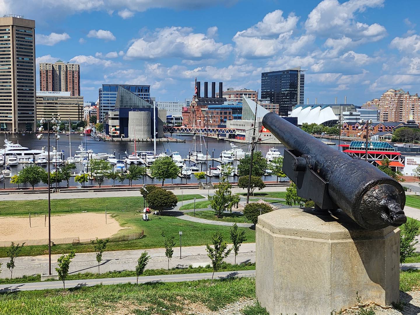 Walking around Federal Hill Park with someone allows for a great view of Baltimore and discussion of its history.
