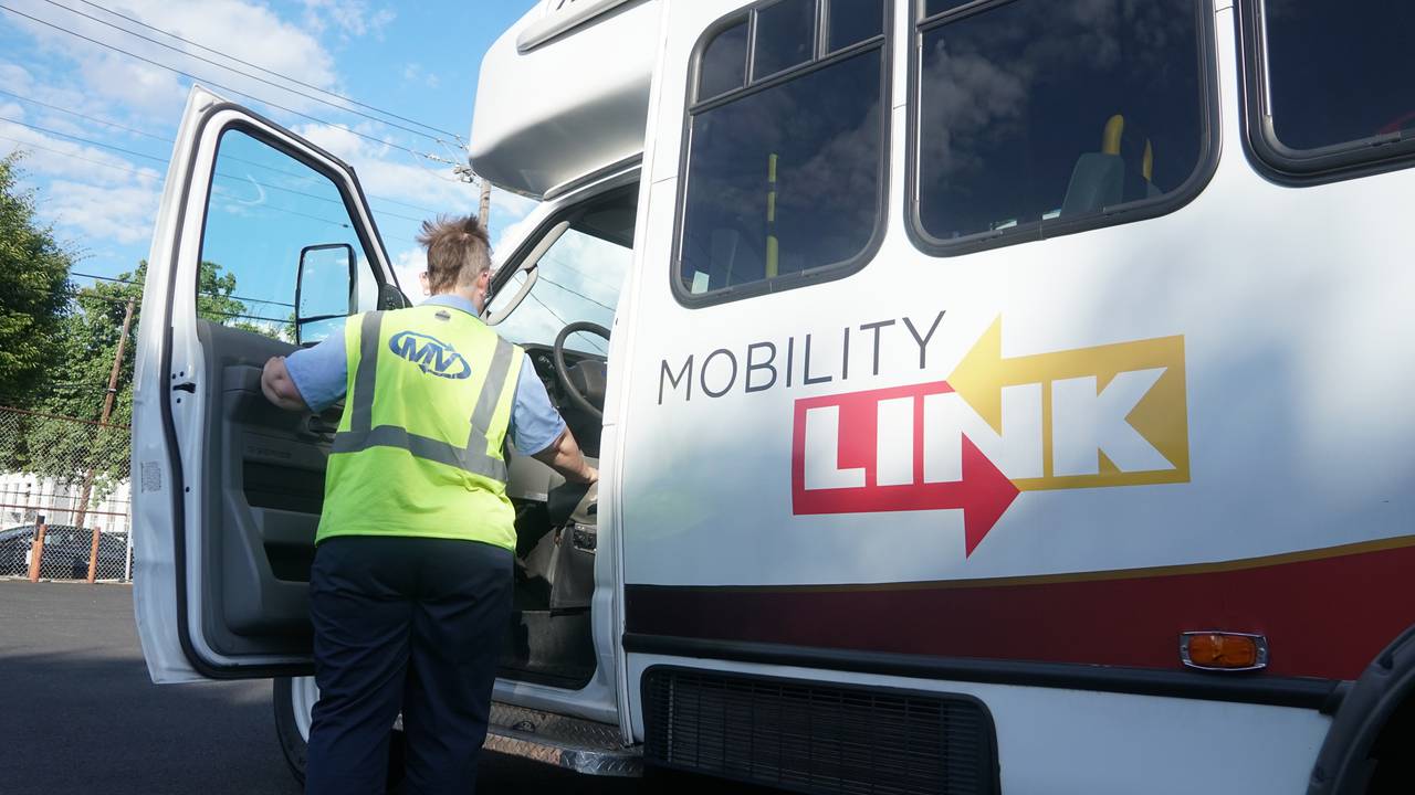 MV employs the majority of MobilityLink drivers, mechanics and supervisors that operate under the umbrella of the Maryland Transit Administration.