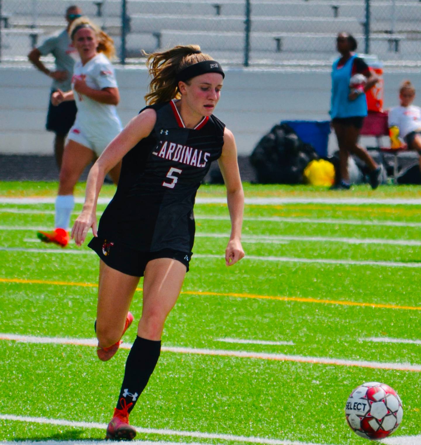 Crofton's Cassidy Nichols, shown here in a preseason scrimmage against Mercy, has the Anne Arundel County school on the cusp of a first state title. The Cardinals defeated Huntingtown in a Class 3A state semifinal Saturday, and will face reigning state champ Mount Hebron for the crown Thursday evening at Loyola University's Ridley Athletic Complex in Baltimore.