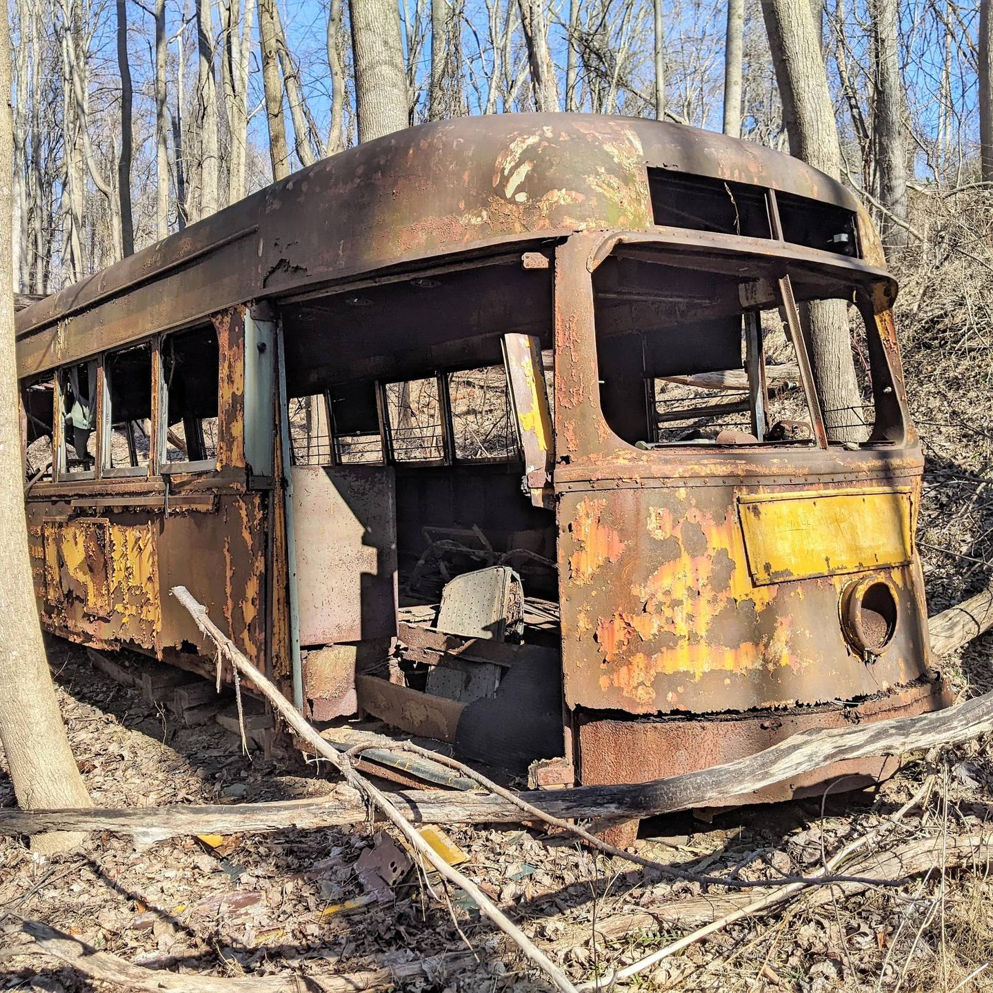The end of the line for streetcar #7350 is a ditch in a forest in Baltimore County. Why?