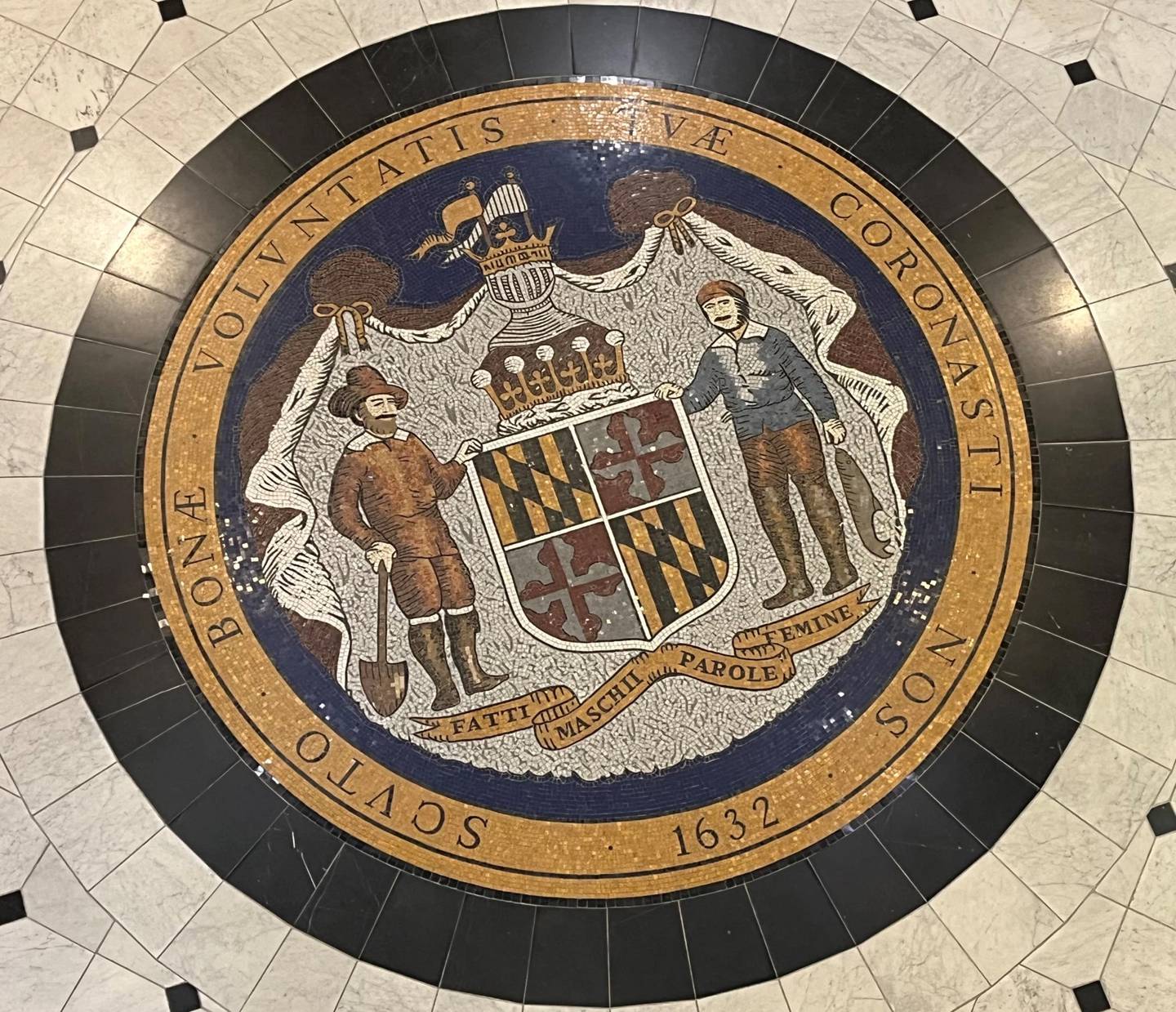 Maryland State Seal in Annapolis, Maryland.