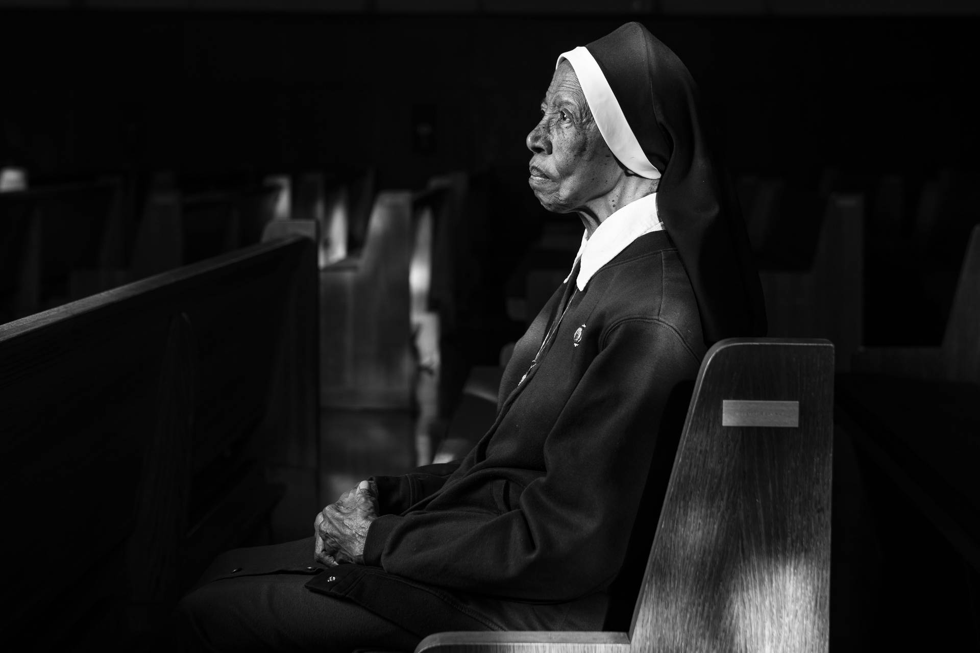 Sister Magdala Gilbert, poses for a portrait at Our Lady of Mount Providence Convent, Tuesday, December 12, 2023.