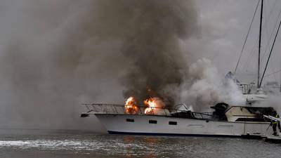 1 boat sinks to bottom of harbor, 2nd burned in fire at Southeast Baltimore marina