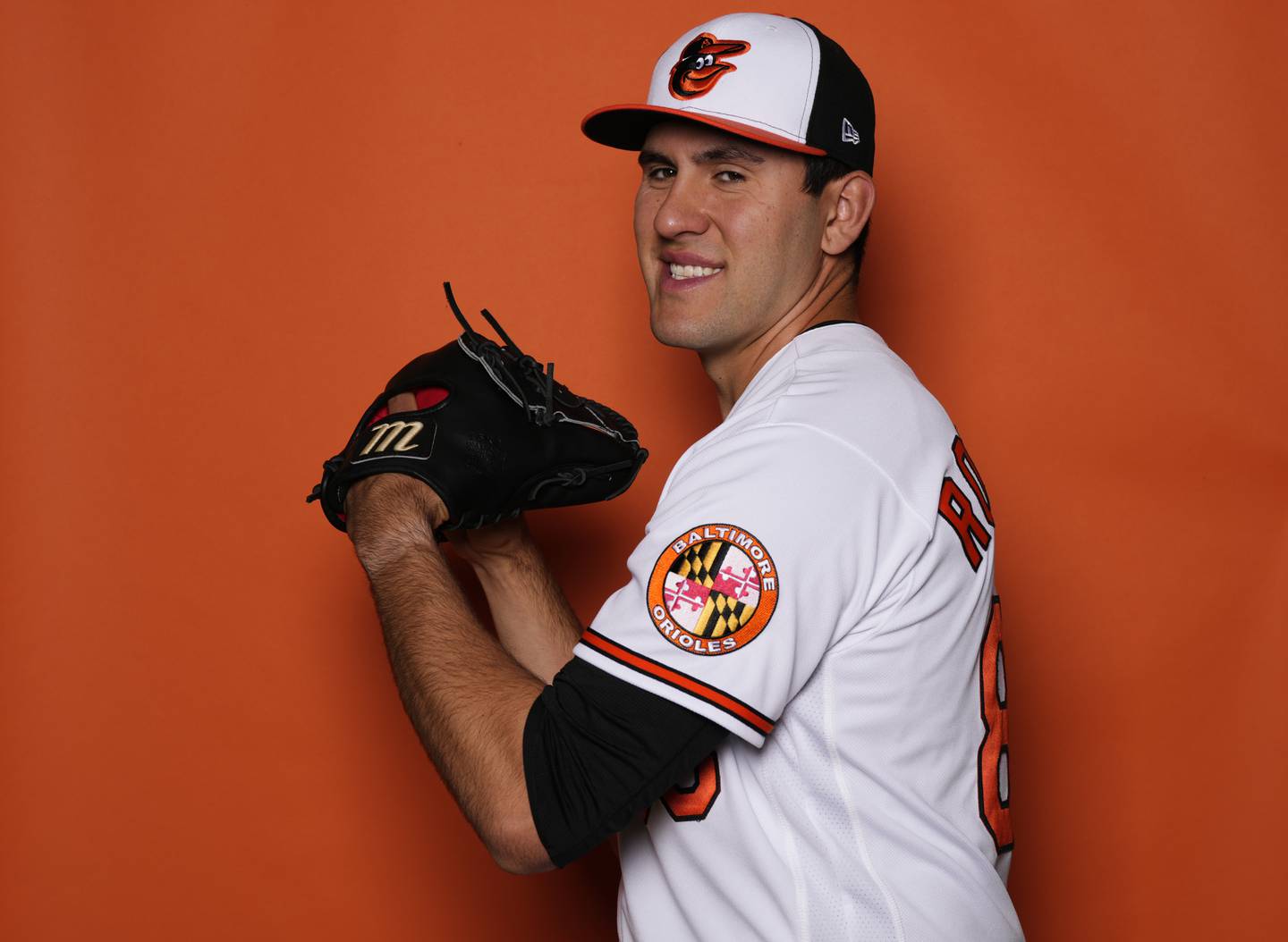 SARASOTA, FLORIDA - MARCH 17: Grayson Rodriguez #85 of the Baltimore Orioles poses for a portrait during Photo Day at Ed Smith Stadium on March 17, 2022 in Sarasota, Florida.
