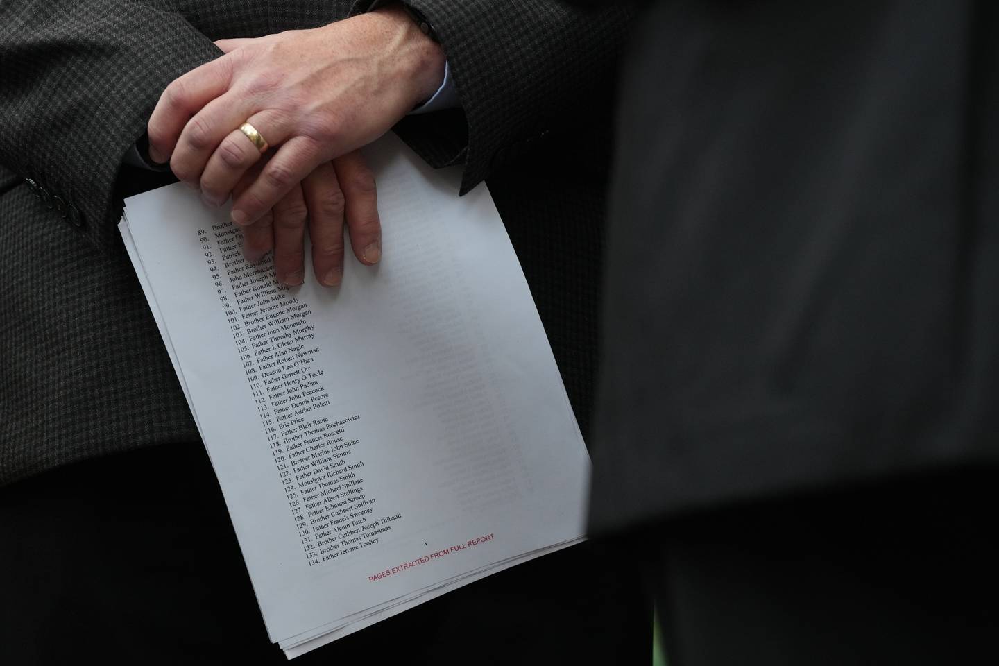 The Attorney General’s office released the Catholic Church Investigation papers.  List of names.