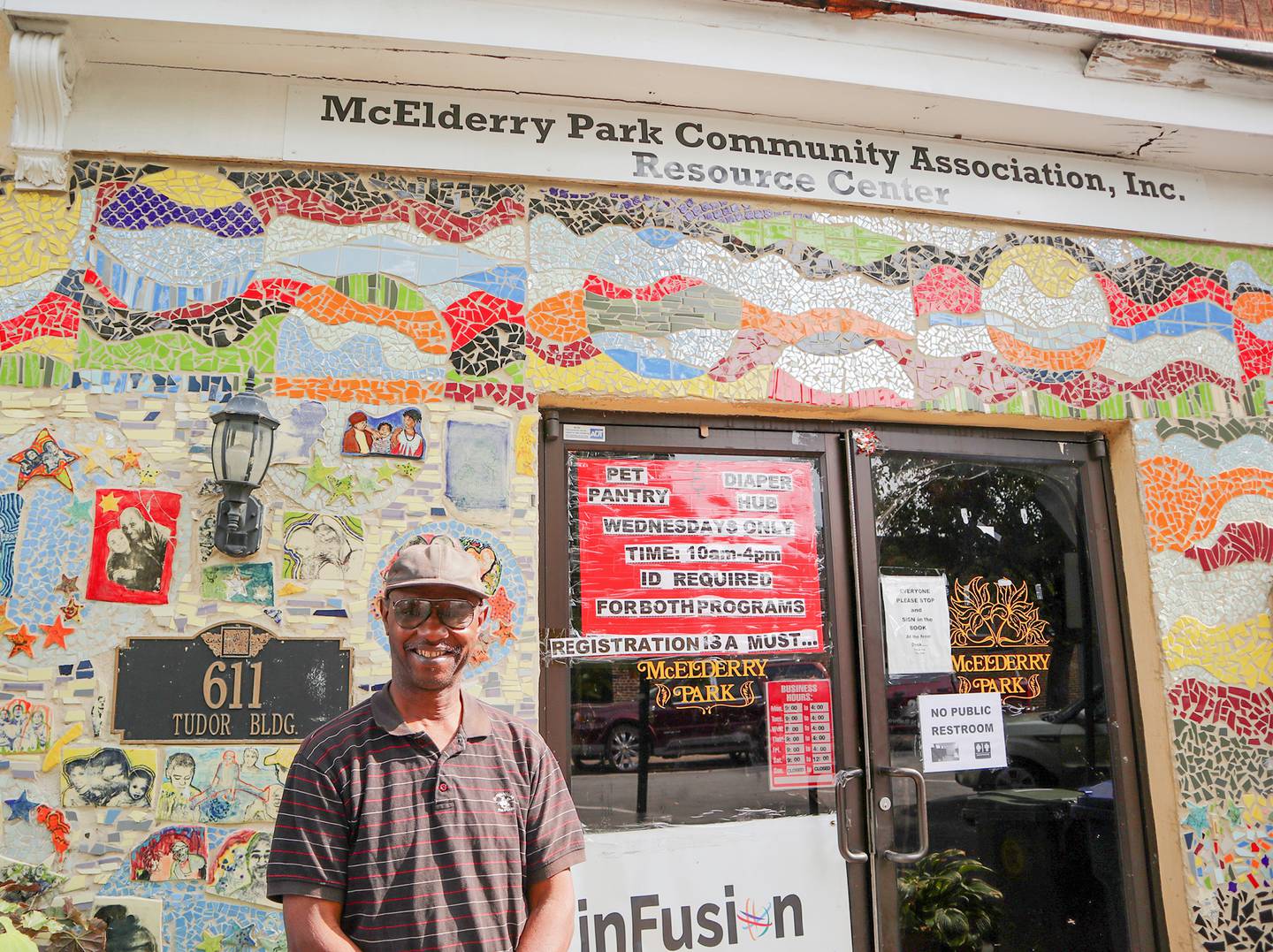 Ernest Smith, 62, stands in front of the McElderry Park Community Association's resource center on North Montford Avenue.