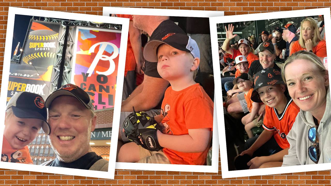 Author Michael Graff and his son George on their trip to Camden Yards.