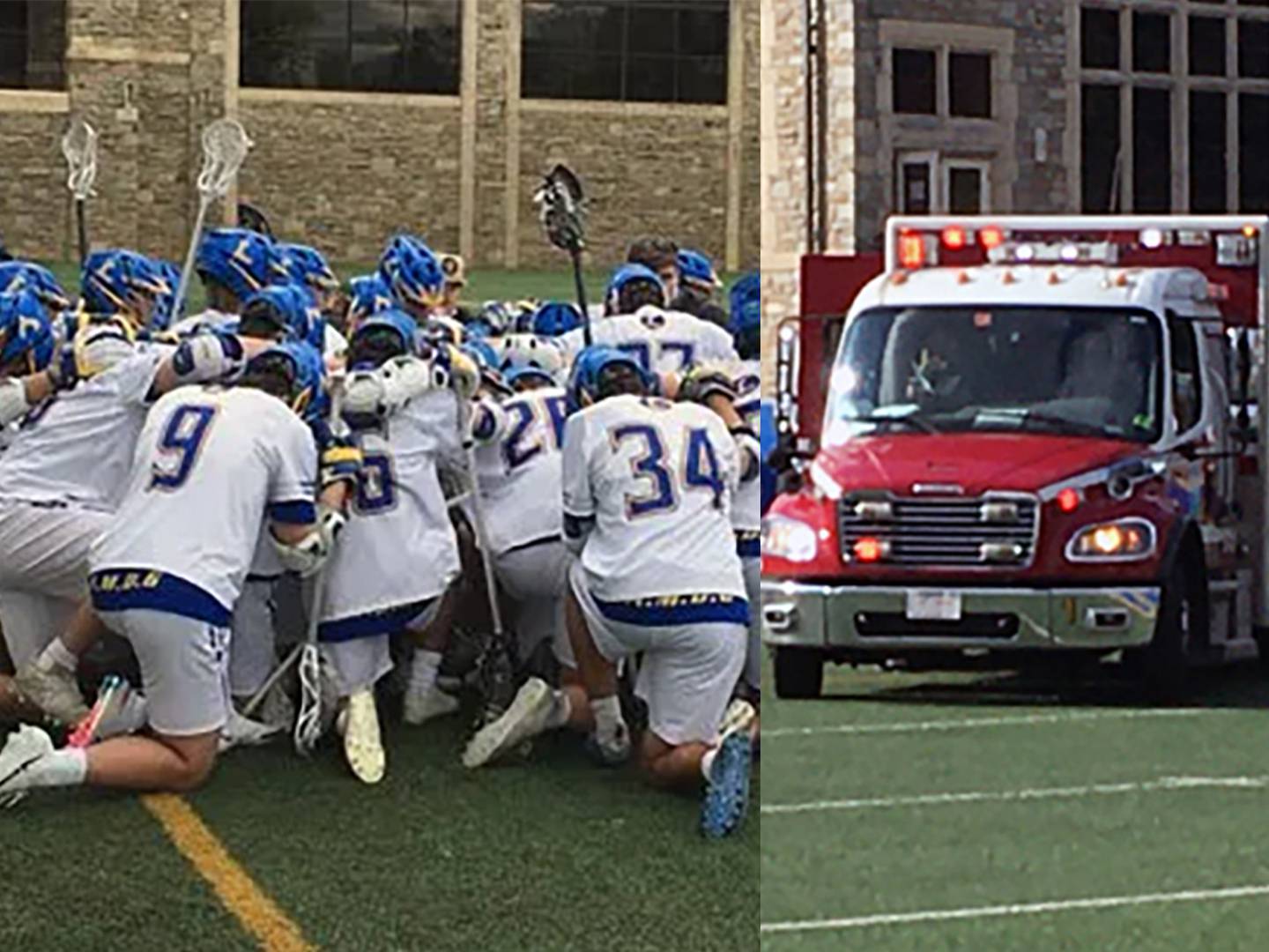 Scenes from Cincinnati's Paycor Stadium, Monday night, with players huddled in prayer and an ambulance on the field following the collapse of Buffalo Bills' safety Damar Hamlin during a game with the Cincinnati Bengals, bore a scary resemblance to April 16, 2021 at Loyola Blakefield. On that day, then Loyola freshman Peter Laake went into cardiac arrest after being struck in the chest by lacrosse ball. The heavyweight MIAA A Conference lacrosse game between the host Dons and McDonogh was suspended, just as Monday's NFL contest was. Laake, who recently committed to play his college lacrosse at the University of Maryland, eventually made a full recovery and is now playing lacrosse and football for the Dons.