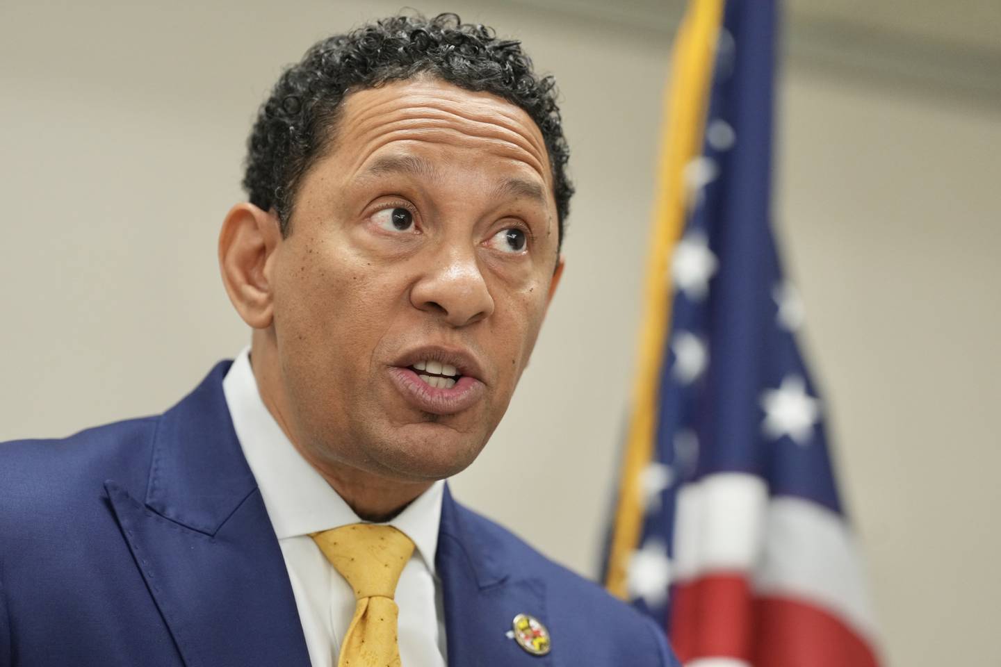Baltimore State's Attorney Ivan Bates holds a press conference about the indictments of two Baltimore Police officers, Walter Wilson and Larry Worsley on March 16, 2023.