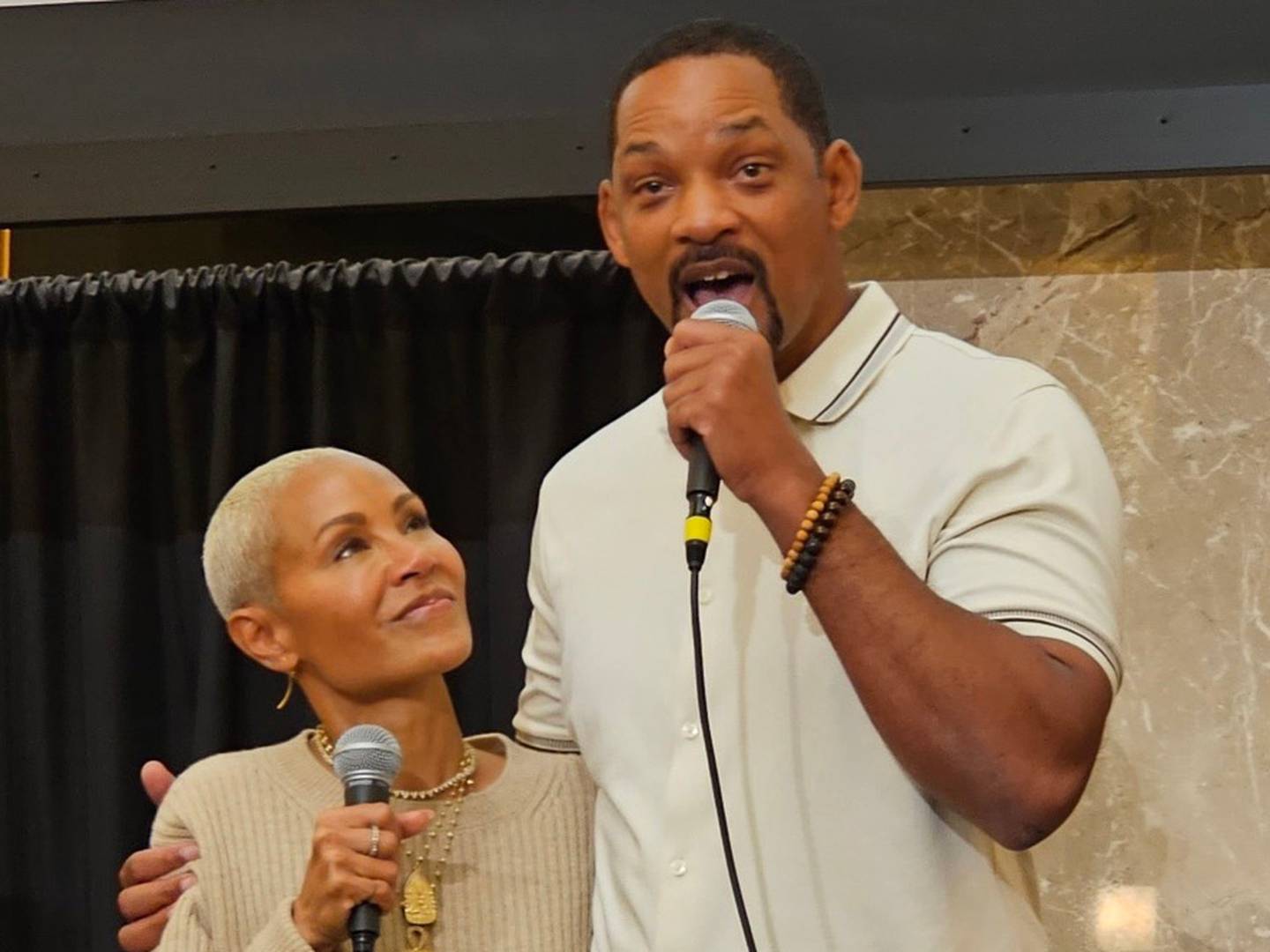 Jada Pinkett Smith was joined by husband Will Smith and children at the Enoch Pratt Free Library on Wednesday, Oct. 18, 2023.