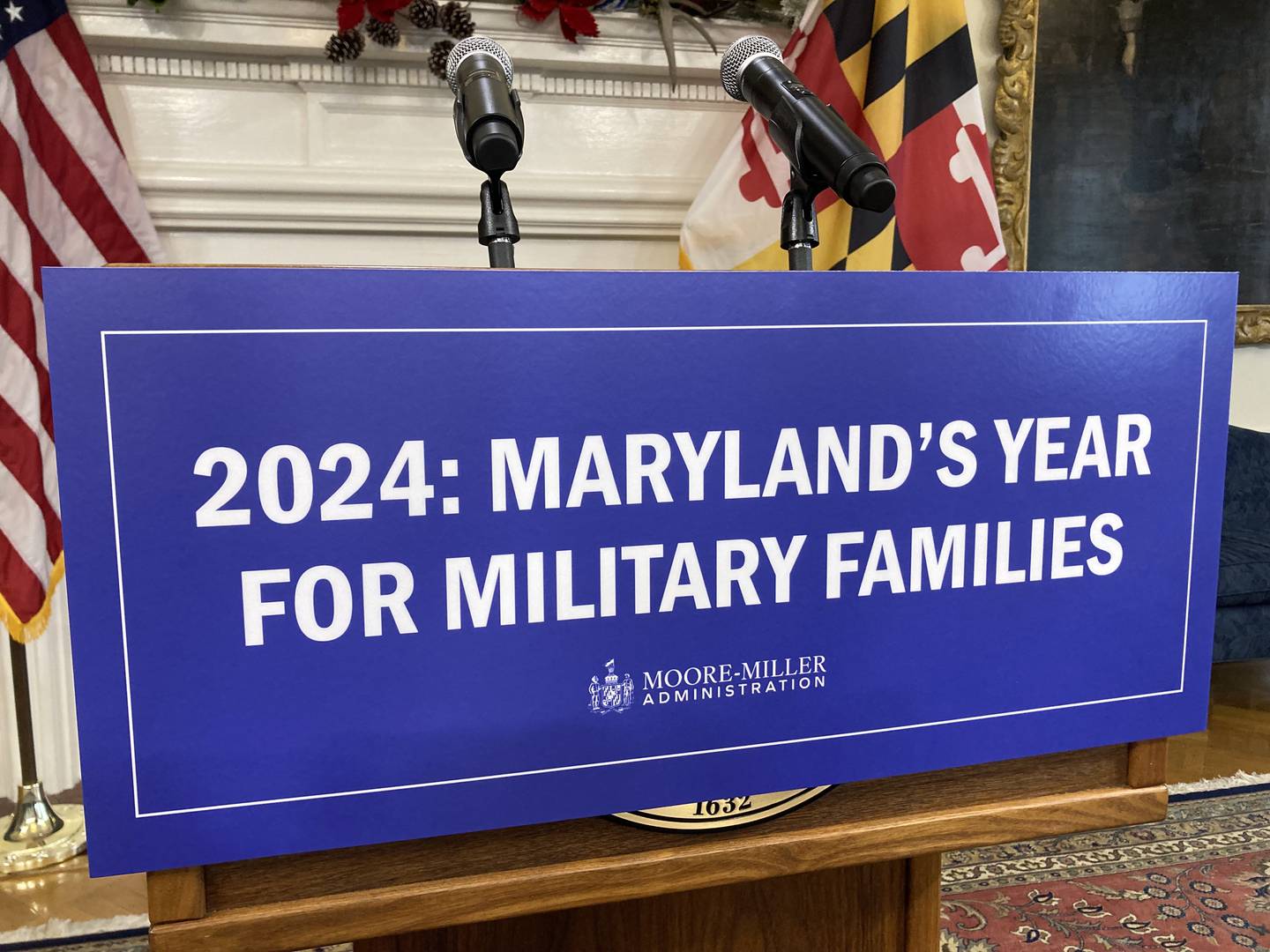 Gov. Wes Moore says that 2024 will be "Maryland's year for military families." He unveiled legislation to support military members and their families during a State House news conference on Dec. 13, 2023.