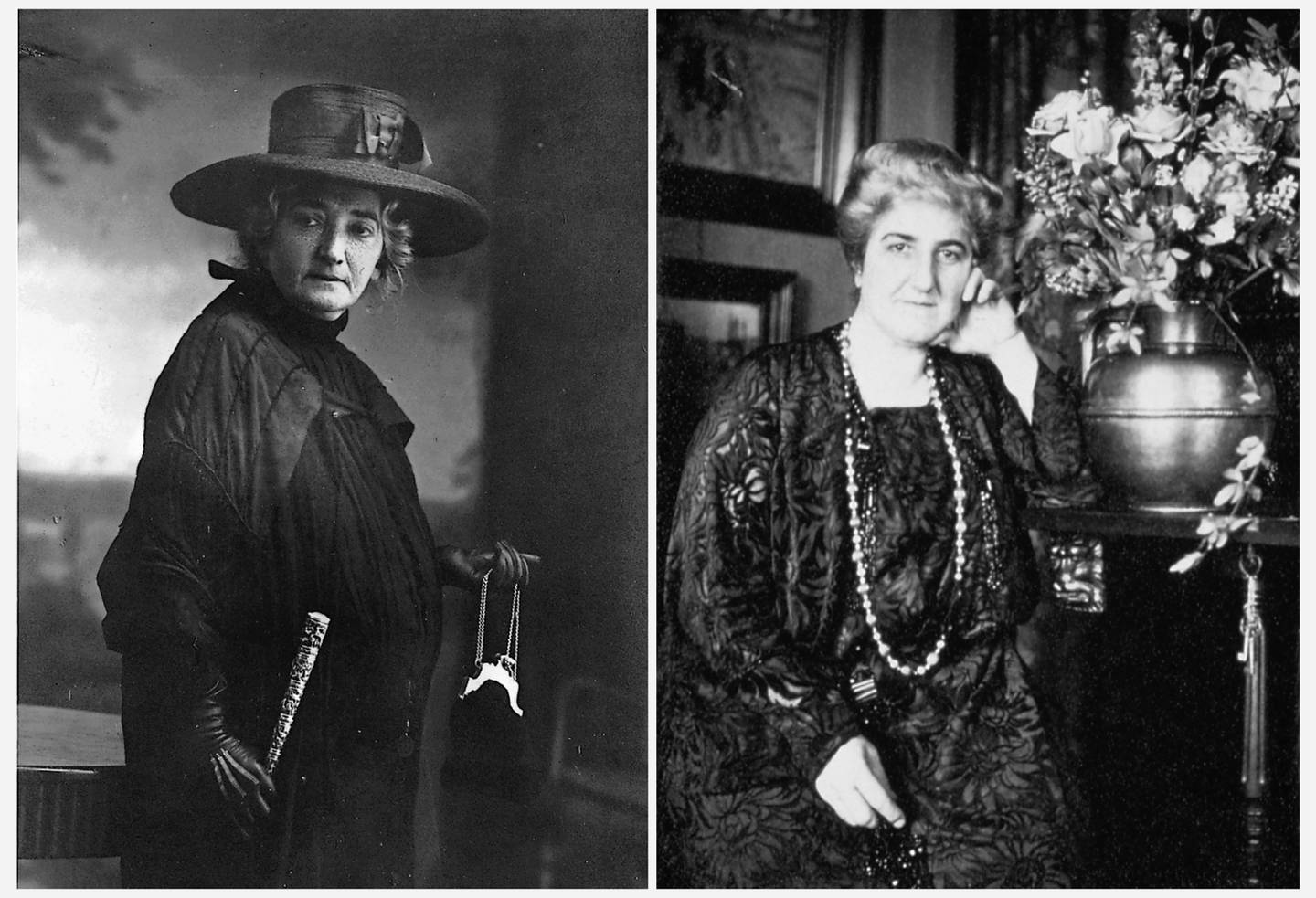 (left) Claribel Cone in Munich, c 1915-16. and sister Etta Cone in her apartment at the Marlborough Apartments, Baltimore, Maryland.