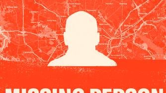 Photo illustration of cream-colored silhouette of man’s head and shoulders against red textured background with map of Baltimore City and surrounding areas. At bottom of image it says “Missing Person.”