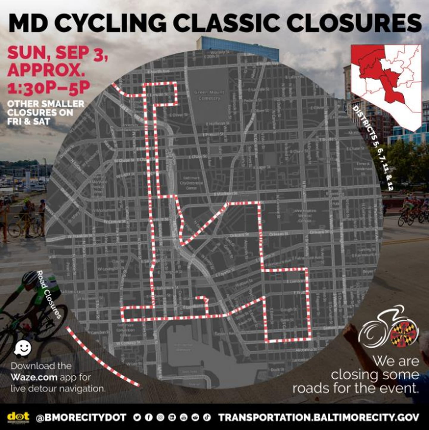 Maryland Cycling Classic Road Closures
