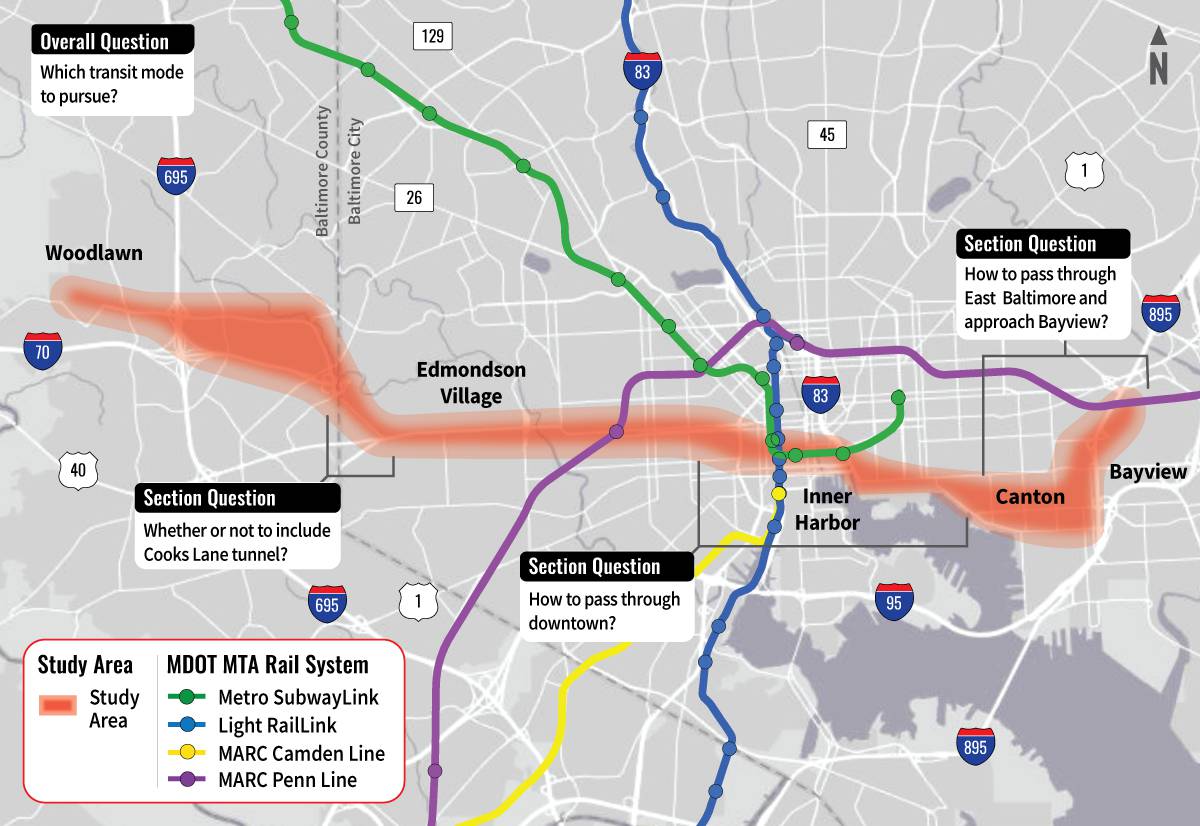 The Maryland Transit Administration is relaunching the planning process for the proposed Red Line east-west route in Baltimore.
