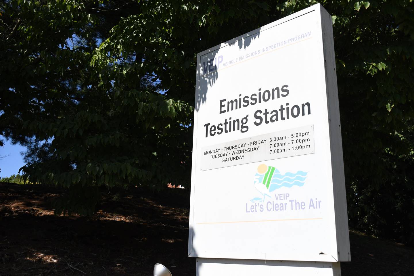 The Maryland Vehicle Emissions Inspection Program testing station near Annapolis on Sept. 1, 2023.