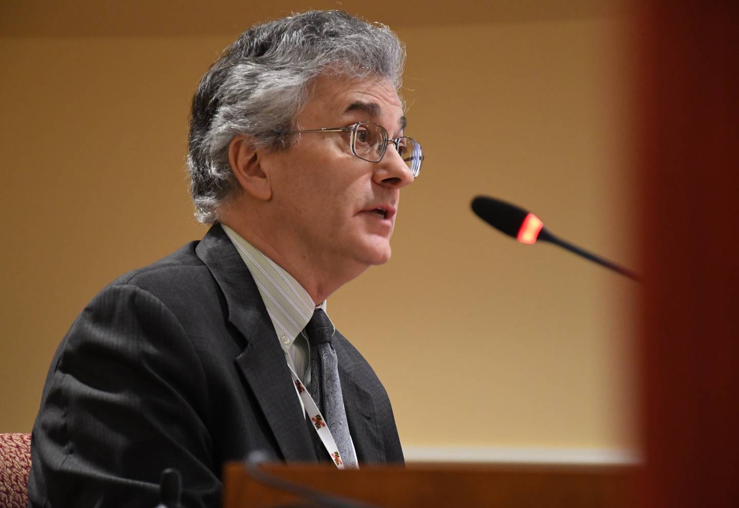 Vincent Schiraldi, acting secretary of juvenile services, testifies before a Maryland Senate budget subcommittee in Annapolis on Thursday, Feb. 9, 2023.