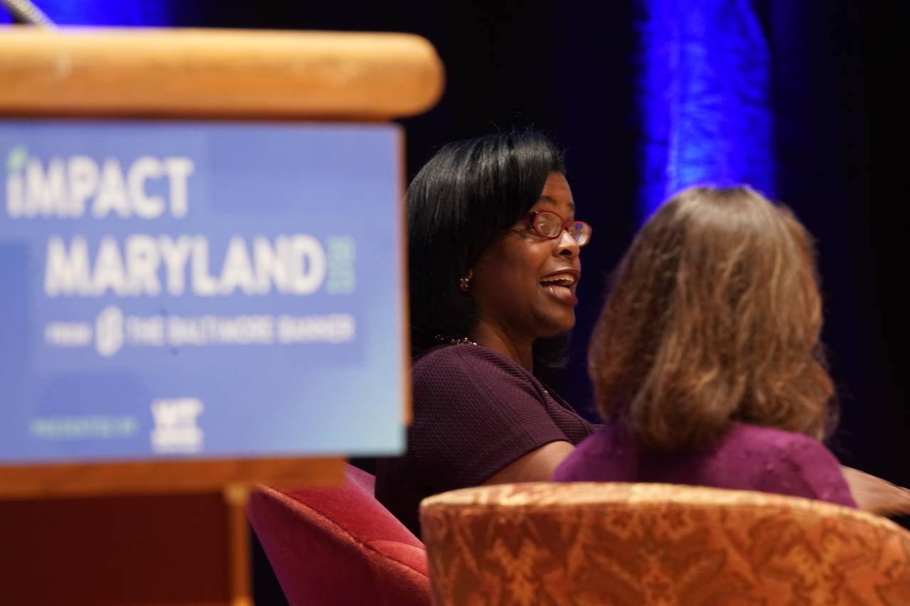 Dr. Sonja Brookins Santelises, CEO Baltimore City Schools, at Impact Maryland, a thought-leadership conference hosted by The Baltimore Banner on Tuesday, Oct.10, 2023 in Baltimore.
