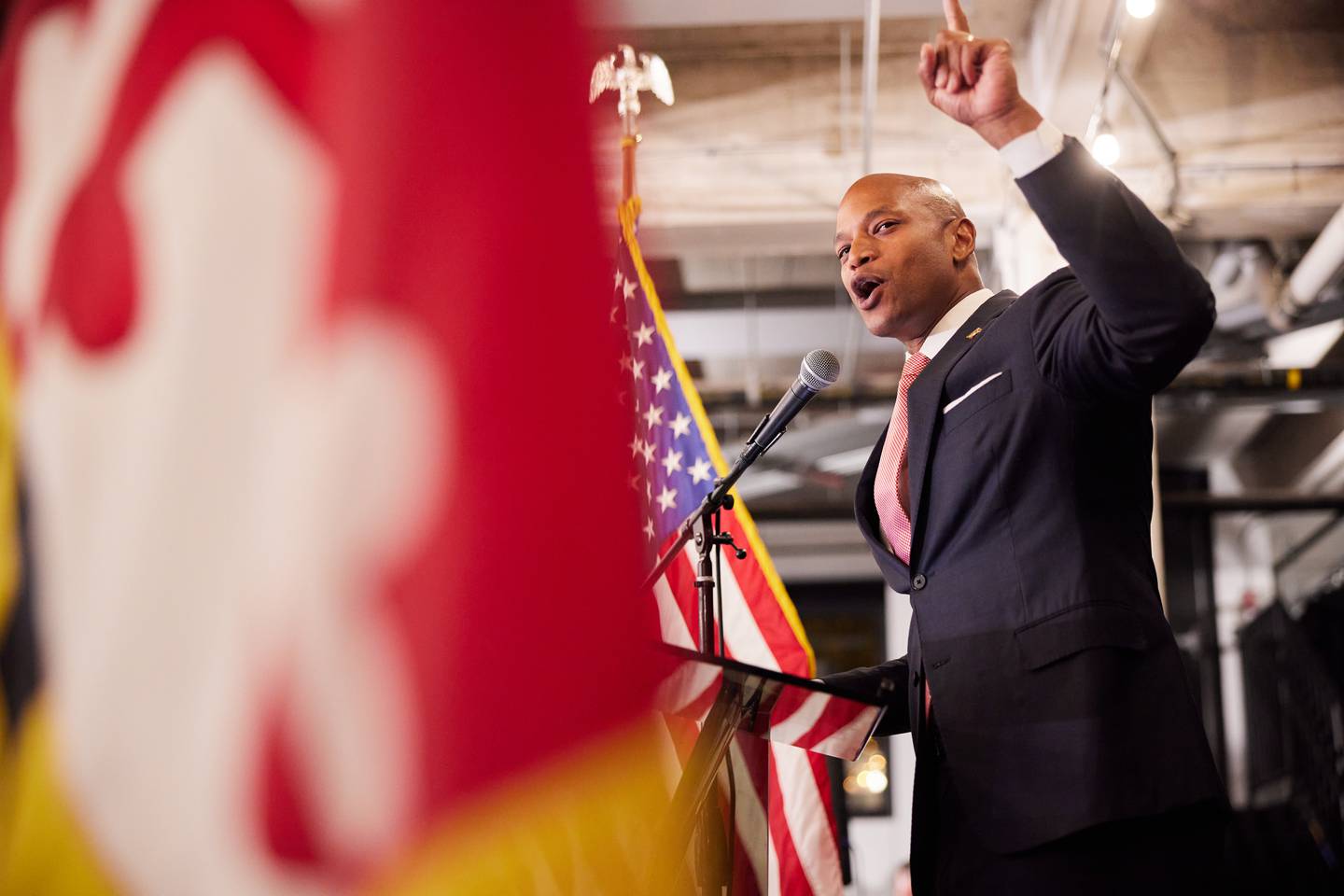 Wes Moore, Democratic Gubernatorial candidate, speaks to supporters at R. House on July 19.