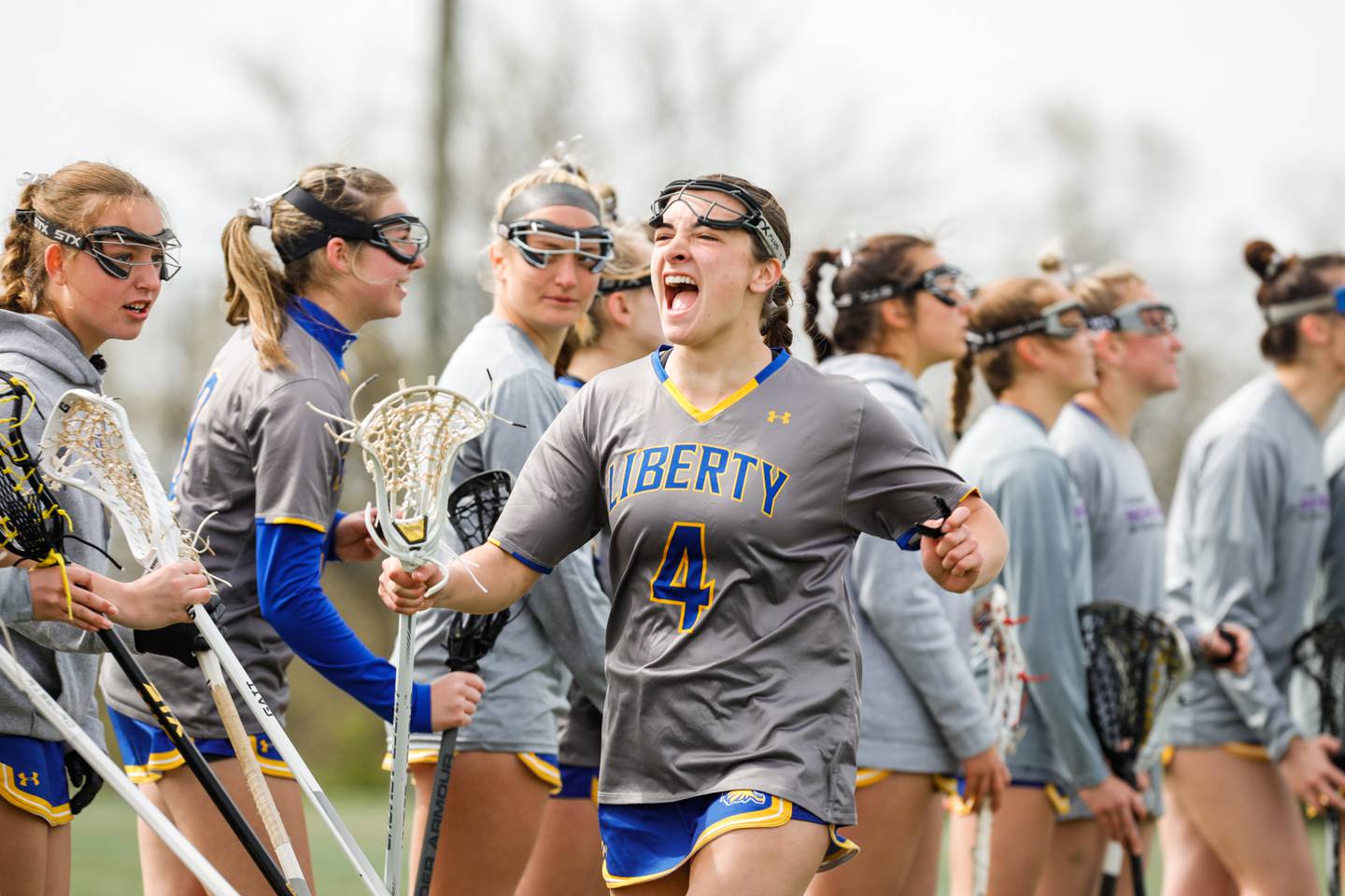 BB-SP-VSN-4-Causes-4-Champions-Girls-Lacrosse--Liberty's #4 of Julia Lucas pumping up the team prior to the start of the game.