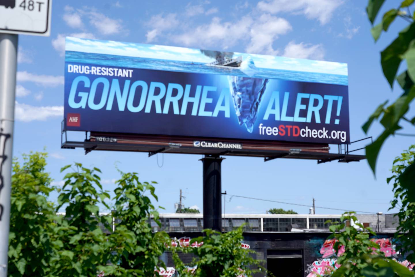 Cases of gonorrhea and other STIs have been rising, so a downtown Baltimore clinic run by AIDS Healthcare Foundation put up a giant in-your-face billboard off I-83 on th 28th Street exit.