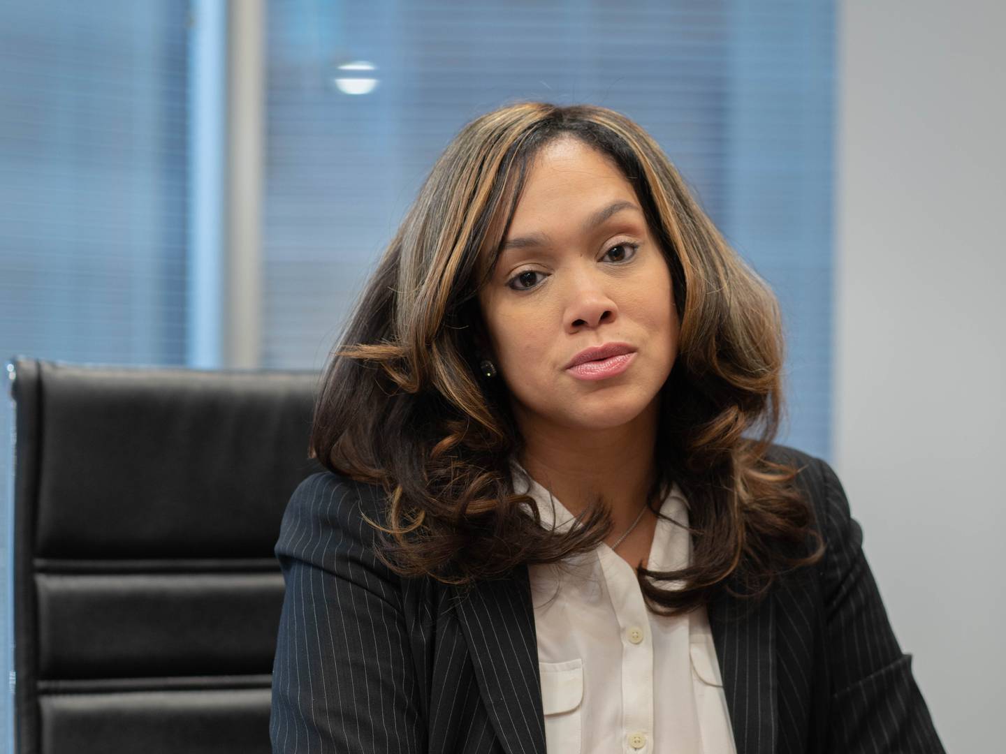Portrait of Marilyn Mosby at the Baltimore City State's Attorney Office.