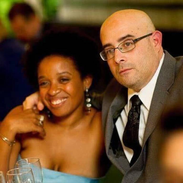 Leslie Gray Streeter and her late husband Scott Zervitz at a wedding in Charlottesville in 2012.