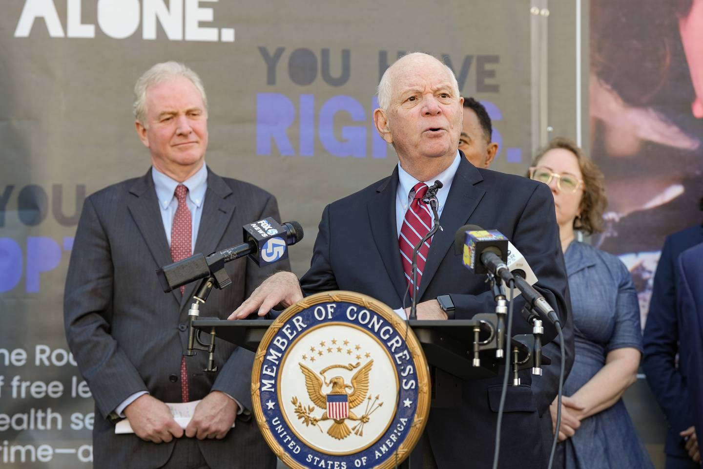 Senator Ben Cardin announces the forthcoming Juanita Jackson Mitchell Law Center in the Upton Neighborhood of Baltimore, Md., on April 17, 2023. The law center was granted 1.75 million in government funding.