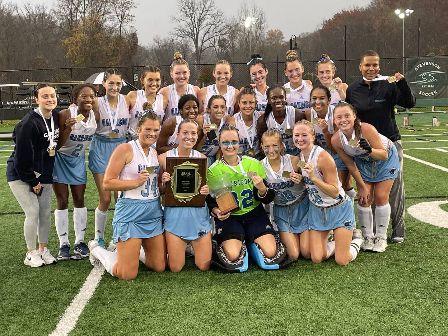 Garrison Forest won its second IAAM A Conference field hockey championship in three years and its seventh overall with a 3-1 win over defending champion Archbishop Spalding at Stevenson University Sunday afternoon. The Grizzlies did not lose to an A Conference opponent this season.