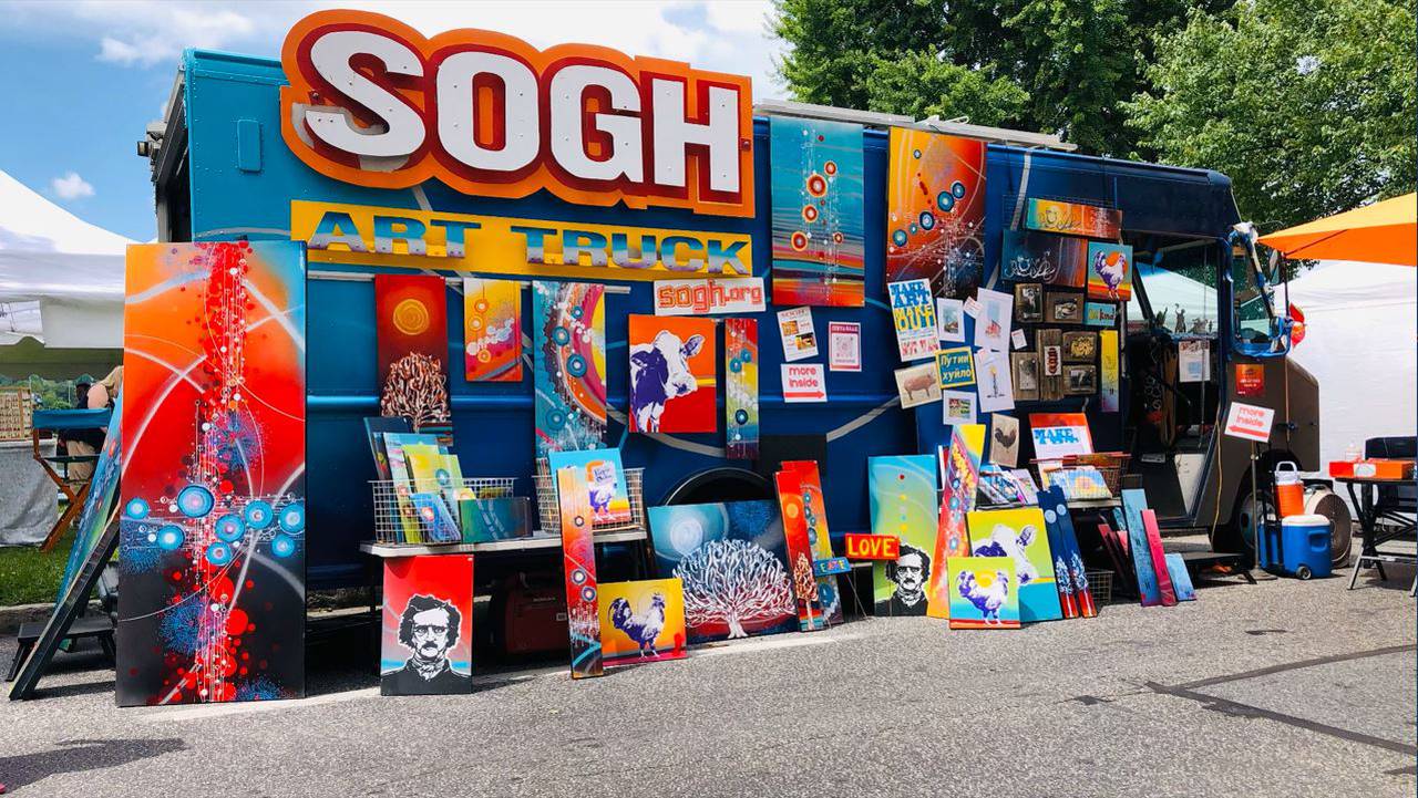 Shawn Theron has been a vendor with HONfest for over 10 years and comes in a decked out art truck where he sells his paintings.