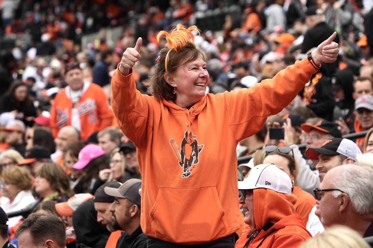 Scenes from the Orioles home opener at Camden Yards on April 7, 2023. (Kaitlin Newman / The Baltimore Banner)