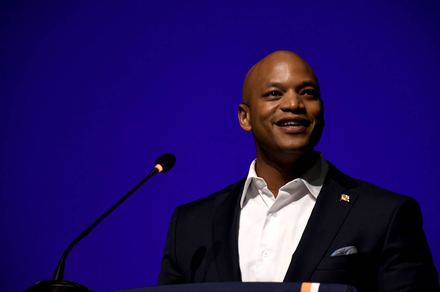 Maryland Gov. Wes Moore speaks at the Maryland Association of Counties summer conference in Ocean City on Saturday, Aug. 19, 2023.
