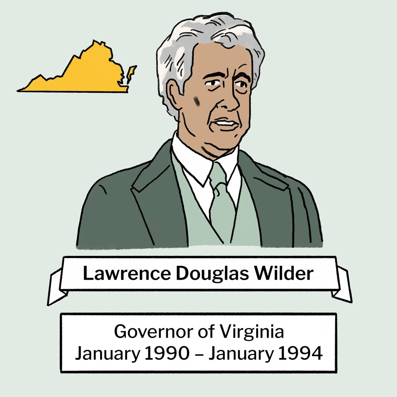 Lawrence Douglas Wilder, Governor of Virginia, January 1990 – January 1994