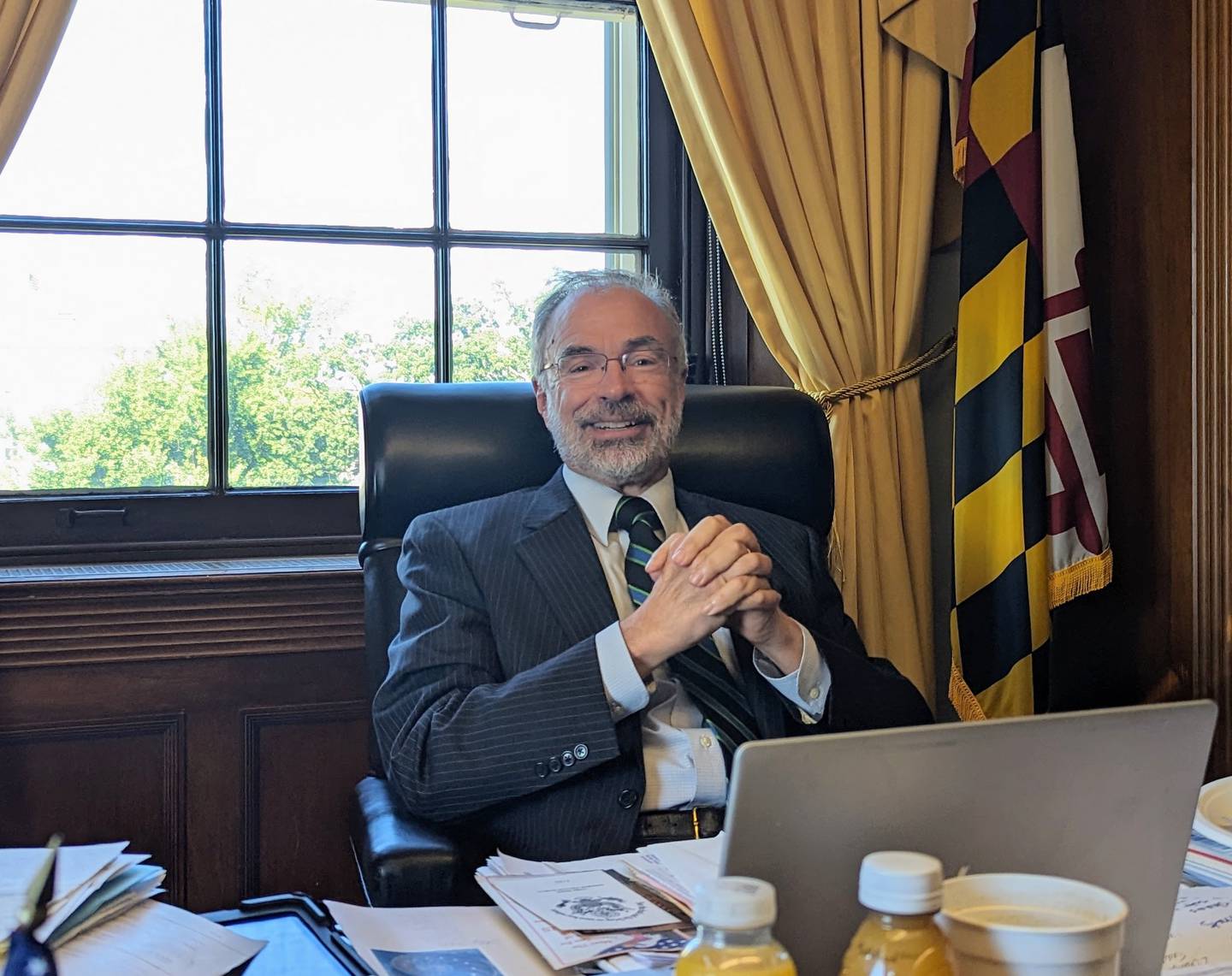 U.S. Rep. Andy Harris, R-Maryland, talks about the impasses in selecting a new speaker Thursday at his office on Capitol Hill.
